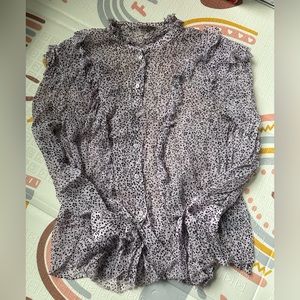 Monique LHuillier floral blouse size S